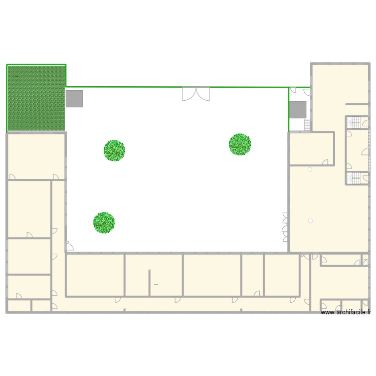 MatC RDC. Plan de 24 pièces et 1786 m2