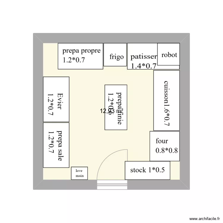 labo. Plan de 1 et 13 m² labo. Plan de 1 et 13 m²