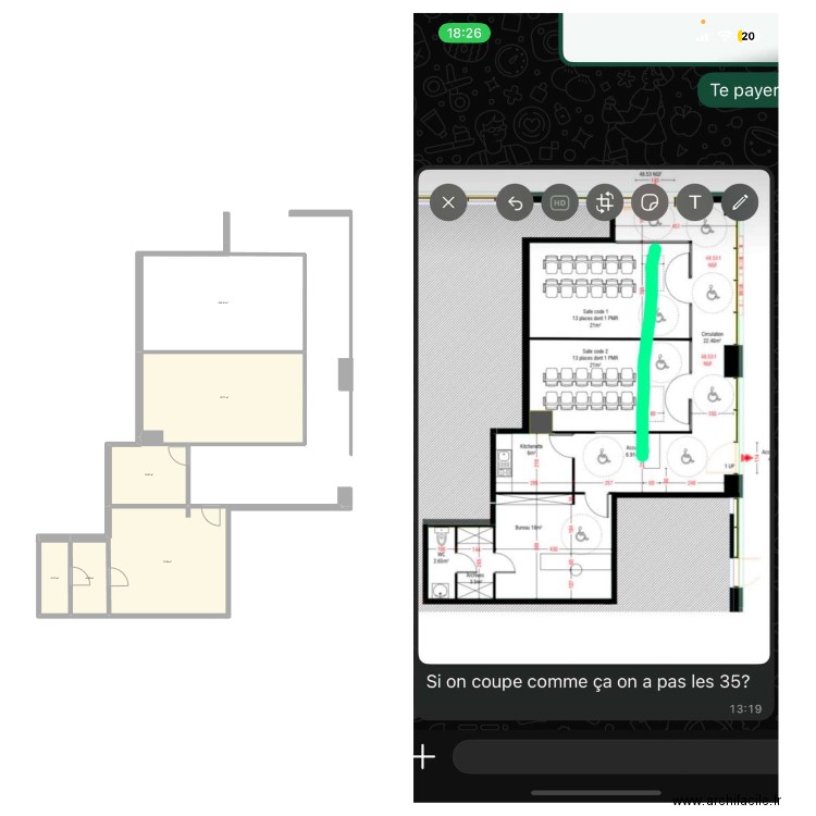 Auto école Bobigny. Plan de 6 pièces et 296 m2