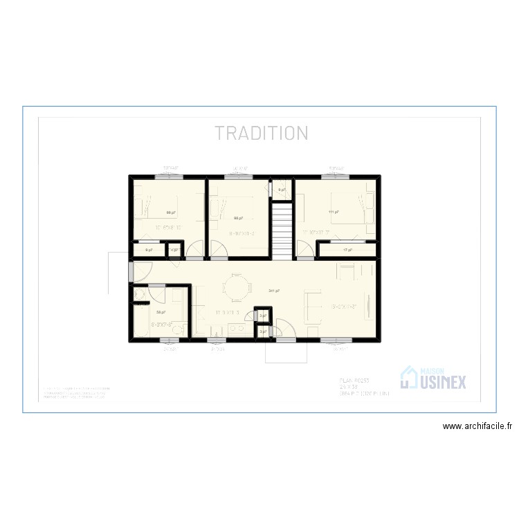 TRADITION 0253 24' X 36' - PLAN VIERGE. Plan de 11 pièces et 70 m2