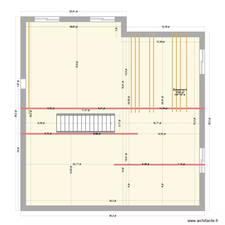 Basement. Plan de 1 et 111 m² Basement. Plan de 1 et 111 m²