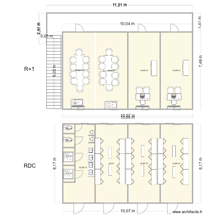 CHANTIER COURCHEVEL. Plan de 12  et 117 m²
