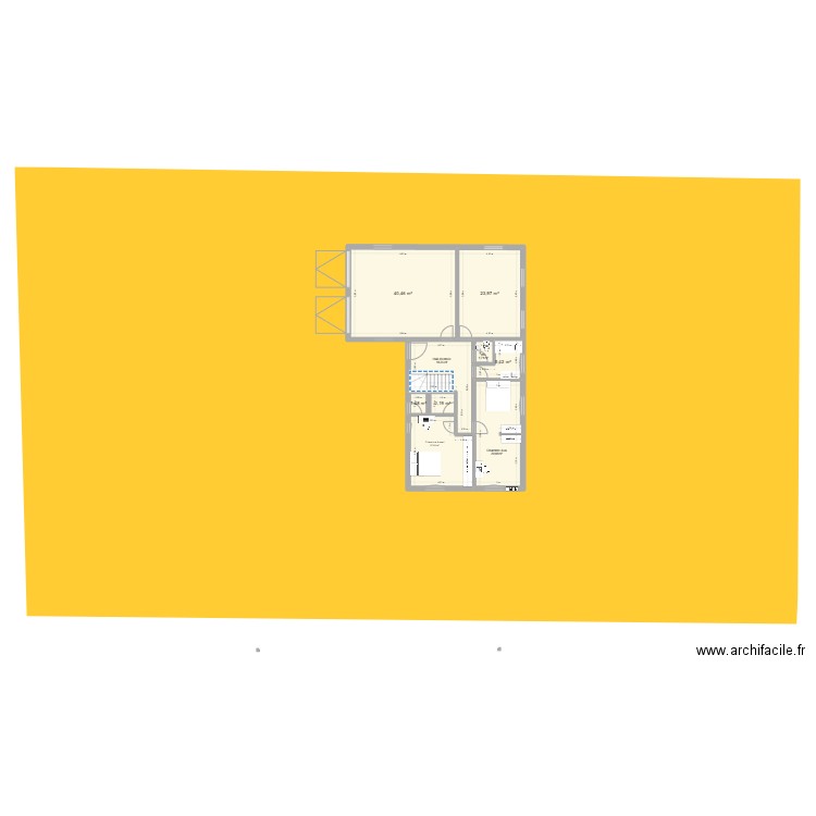 R0 Jarrosson après rénovation. Plan de 19 pièces et 259 m2