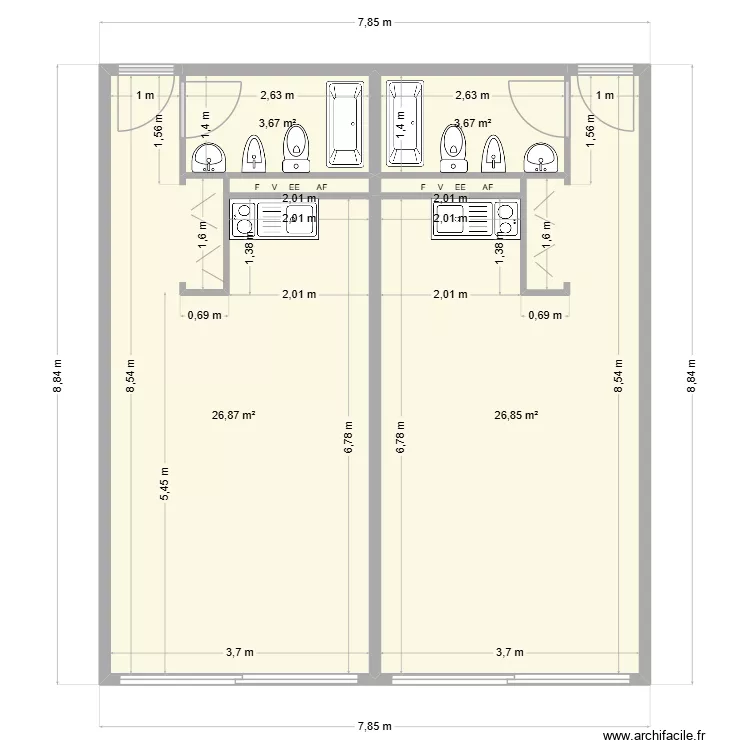 MARTINE. Plan de 6 et 62 m² MARTINE. Plan de 6 et 62 m²