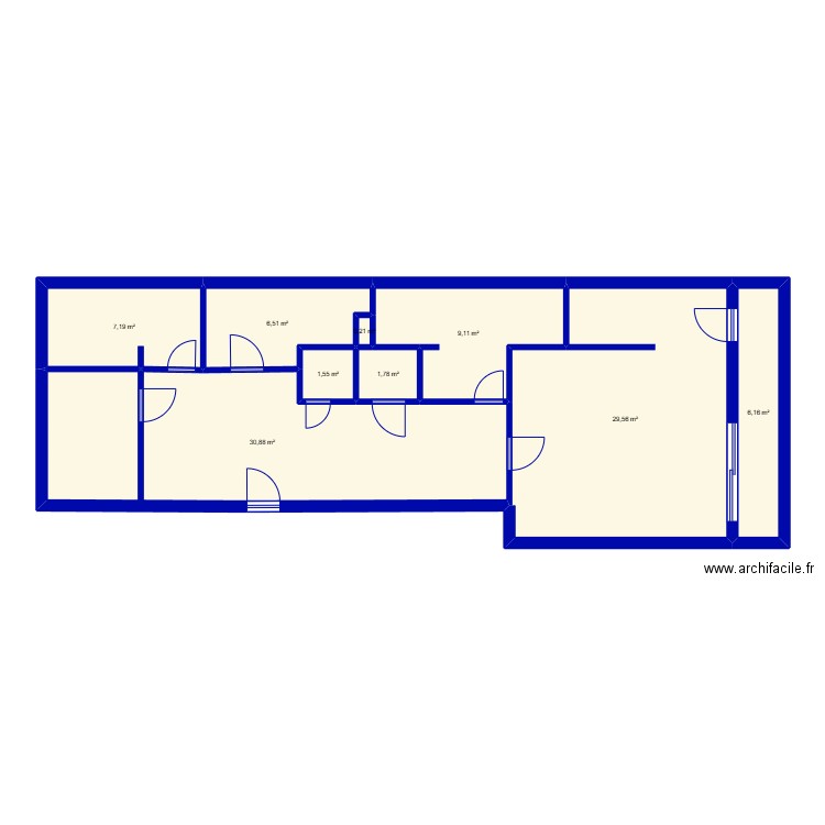 t4 7000 m². Plan de 9 pièces et 93 m2