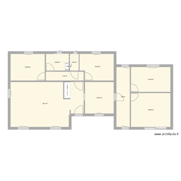 maison. Plan de 10 pièces et 117 m2