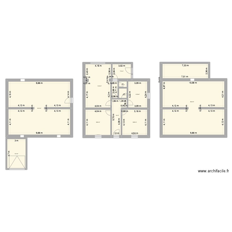 Projet aménagement 1. Plan de 11 pièces et 294 m2