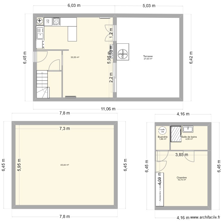 CORENC LES FERMES. Plan de 6 pièces et 127 m2