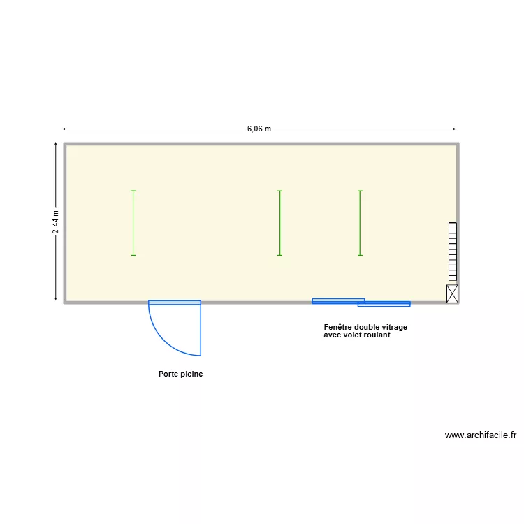 V495 reco calage. Plan de 1  et 15 m²