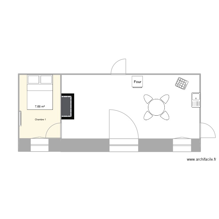 Maison Chapelle. Plan de 1 pièce et 8 m2