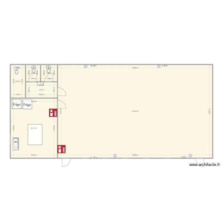 Salle Alembon vierge. Plan de 