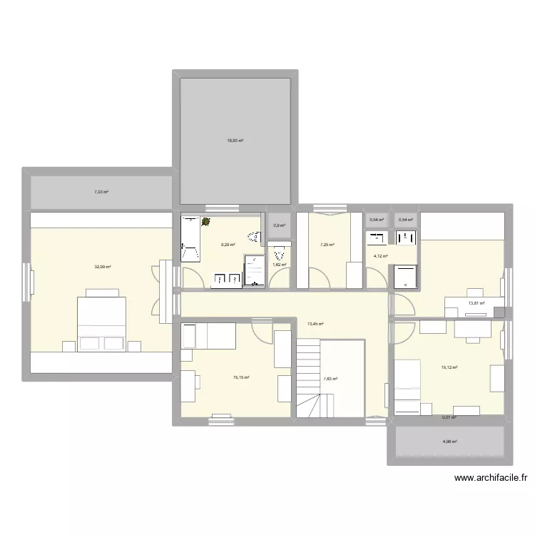 maison105. Plan de 17  et 154 m²