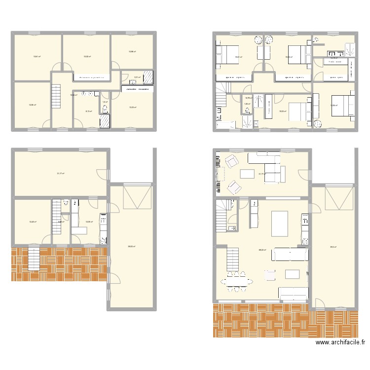 MAISON AVANT - APRES. Plan de 24 pièces et 426 m2