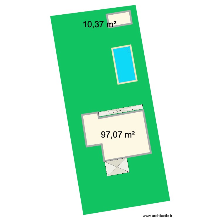 Morcenx-la-Nouvelle cadastre. Plan de 2 pièces et 107 m2