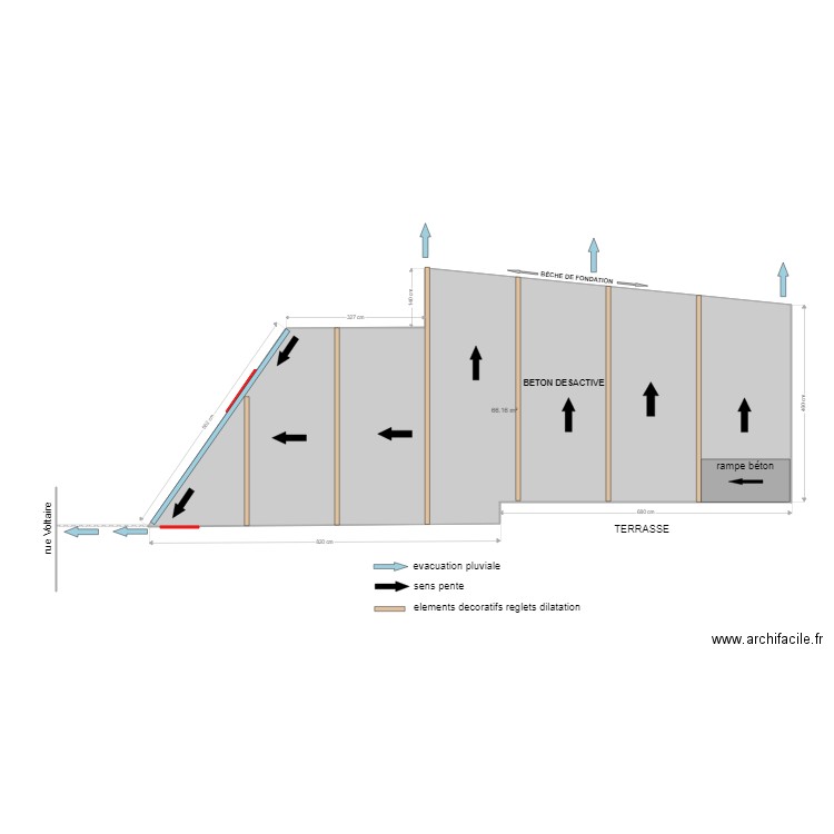 BEVE (terrasse). Plan de 0 pièce et 0 m2
