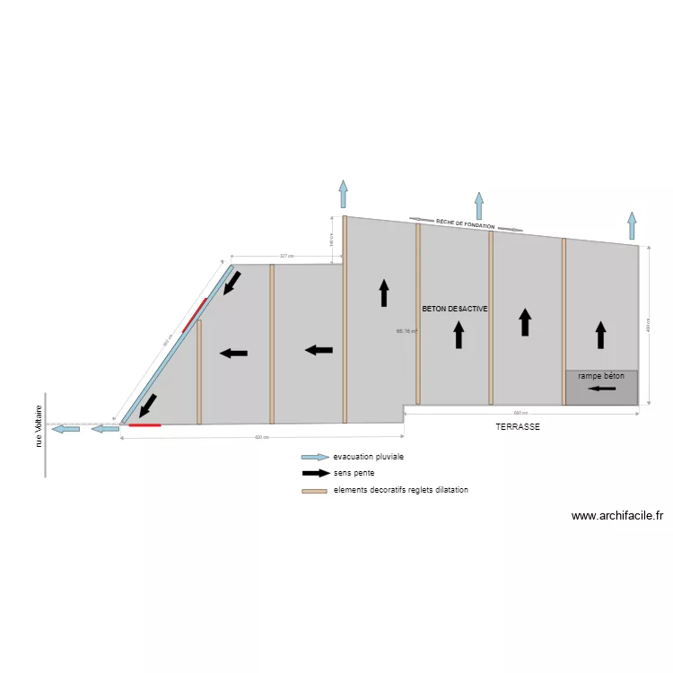 BEVE (terrasse). Plan de 