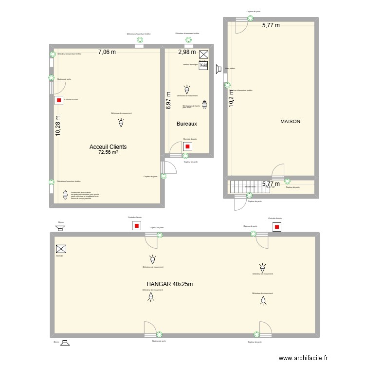 Systeme Securite AMP. Plan de 5 pièces et 268 m2