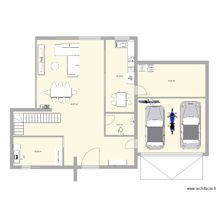 Primera planta Casa. Plan de 6 pièces et 139 m2