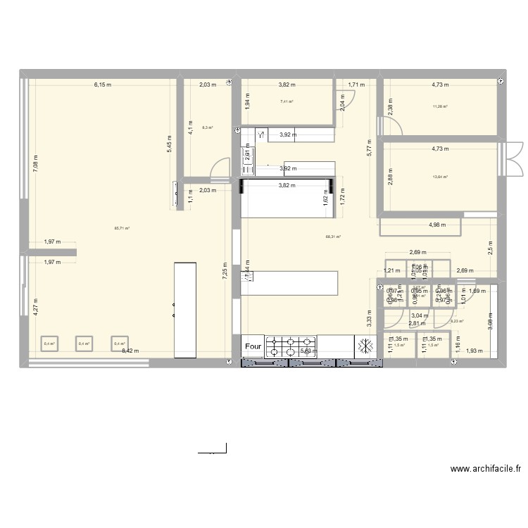 plan ingé projet entrepreneuriale. Plan de 14 pièces et 212 m2