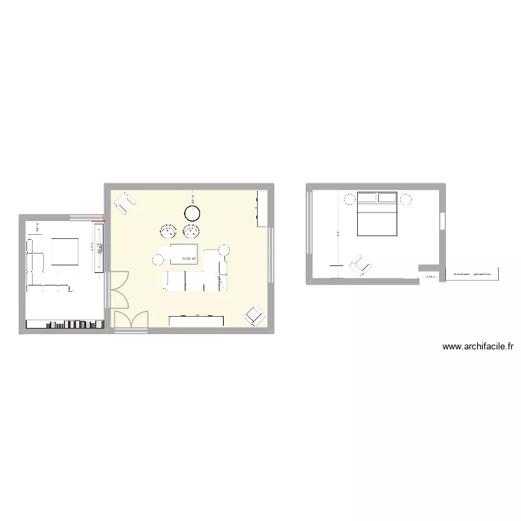 salon lyon. Plan de 1  et 45 m²