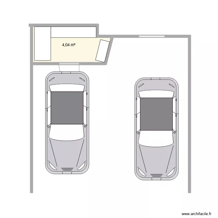 garage. Plan de 1 Pièce et 4 m²