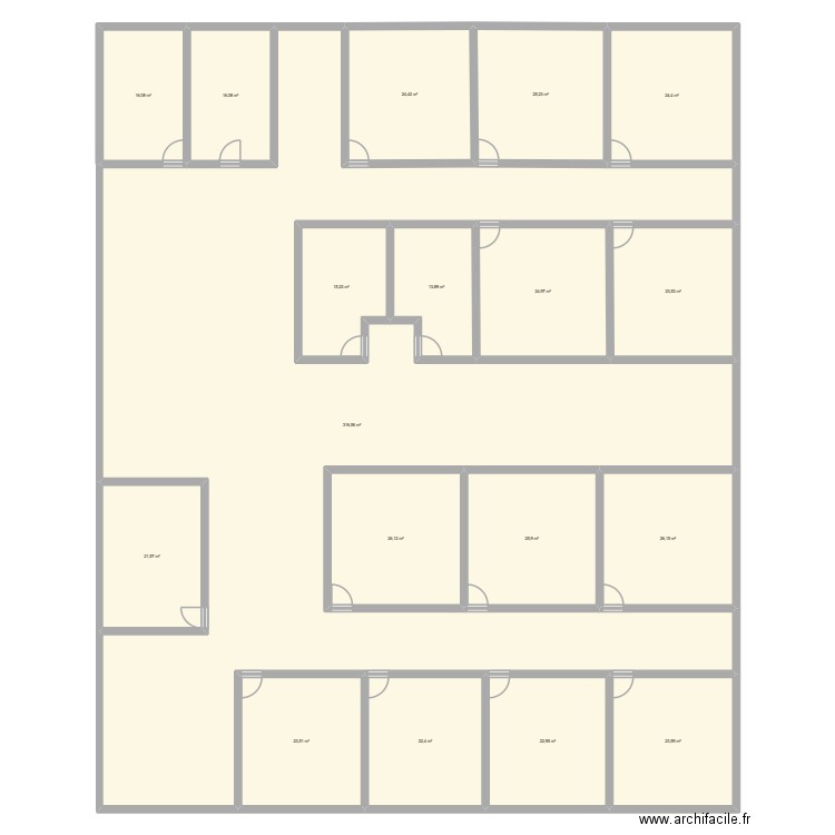 Plano FIEC vieja 11D. Plan de 18 pièces et 693 m2