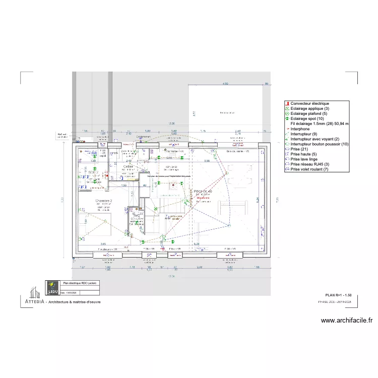 Plan électrique R+1 Leclerc. Plan de Plan électrique R+1 Leclerc. Plan de