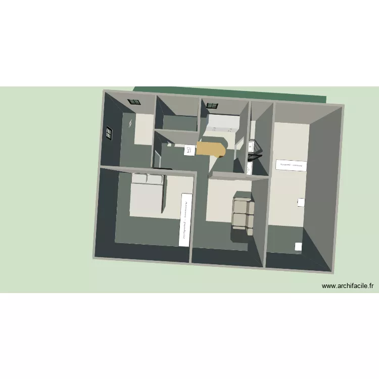 Le Cheylard. Plan de 3  et 66 m²
