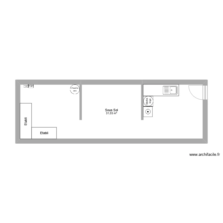 Plan d&eacute;finitif - Sous Sol - Maison 60 Saint Louis. Plan de 