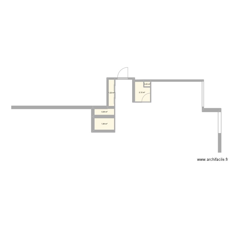appartement. Plan de 5 pièces et 6 m2