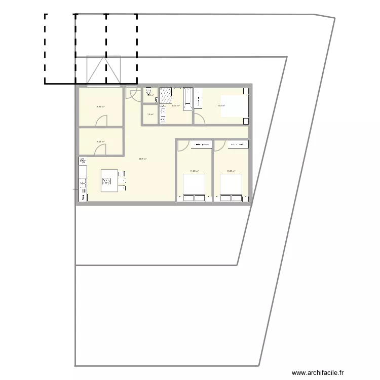 Maison J&eacute;j&eacute; et Helene 2. Plan de 9 pièces et 96 m²
