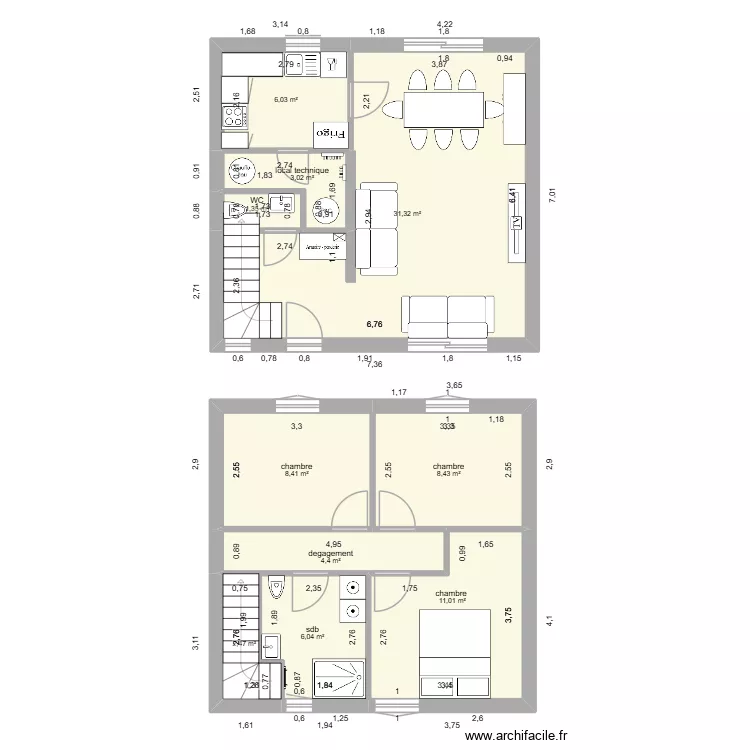 samet. Plan de 10  et 82 m²
