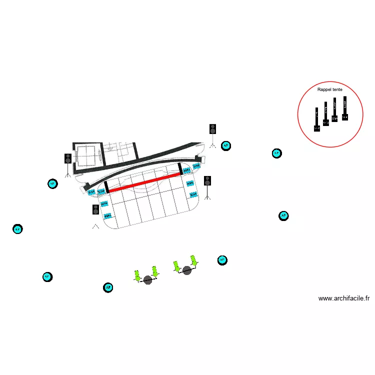 sc&egrave;ne OMPI ag260. Plan de 