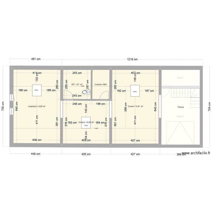 Maison Mirepeix. Plan de 16 pièces et 197 m2