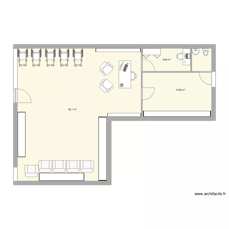 buissier 2. Plan de 3 Pièces et 80 m² buissier 2. Plan de 3 Pièces et 80 m²