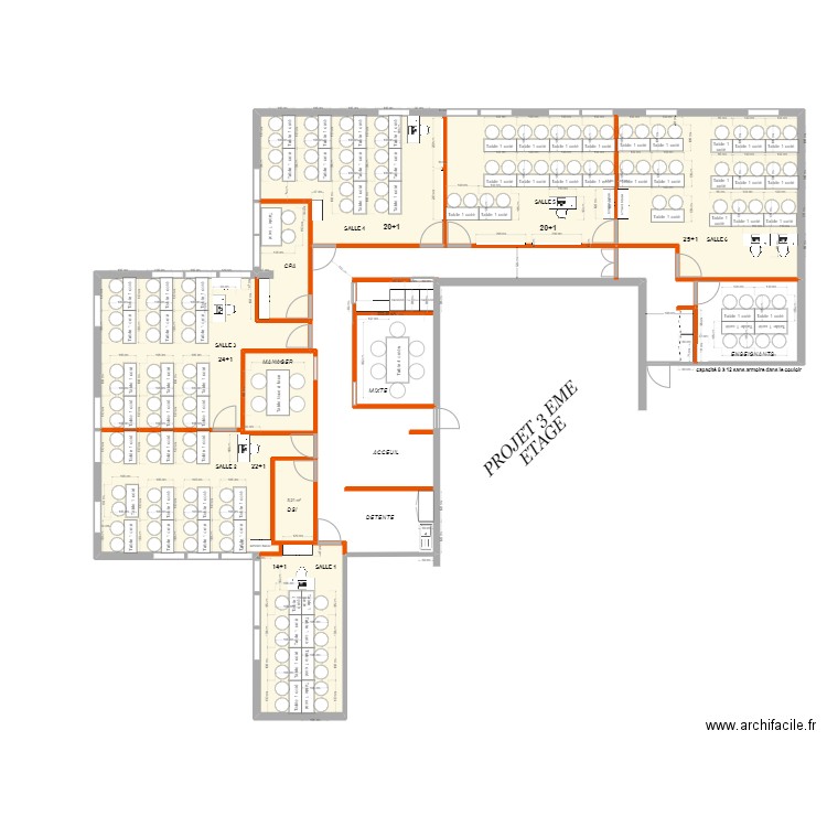 plan 3eme PROJET. Plan de 2 pièces et 228 m2