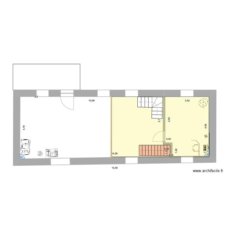 castanet mezzanines essai mc. Plan de 5 pièces et 222 m2