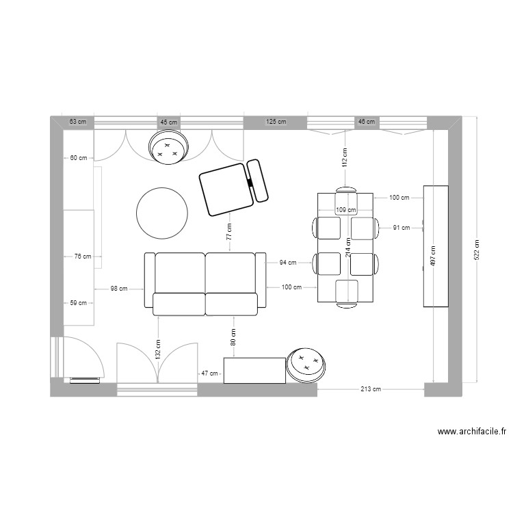 Séjour Lillois. Plan de 0 pièce et 0 m2