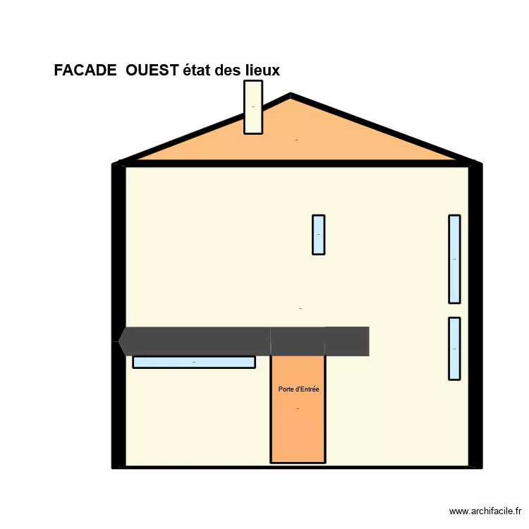 PLANS FACADE OUEST &eacute;tat des lieux. Plan de 