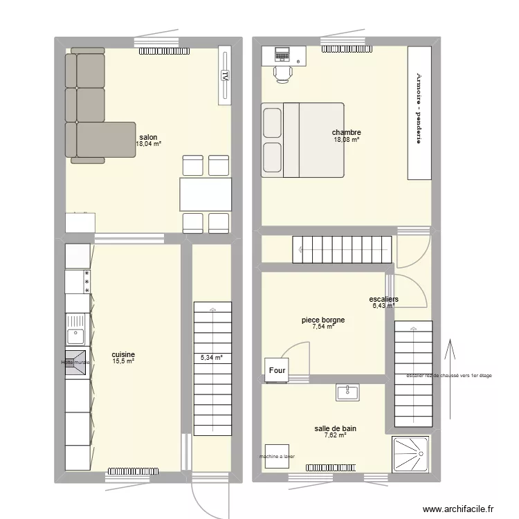 TEST. Plan de 7  et 79 m²