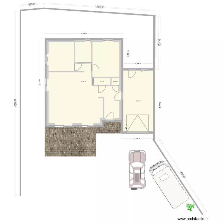 Chateauneuf intérieur dernier sans meuble. Plan de 4 Pièces et 114 m² Chateauneuf intérieur dernier sans meuble. Plan de 4 Pièces et 114 m²