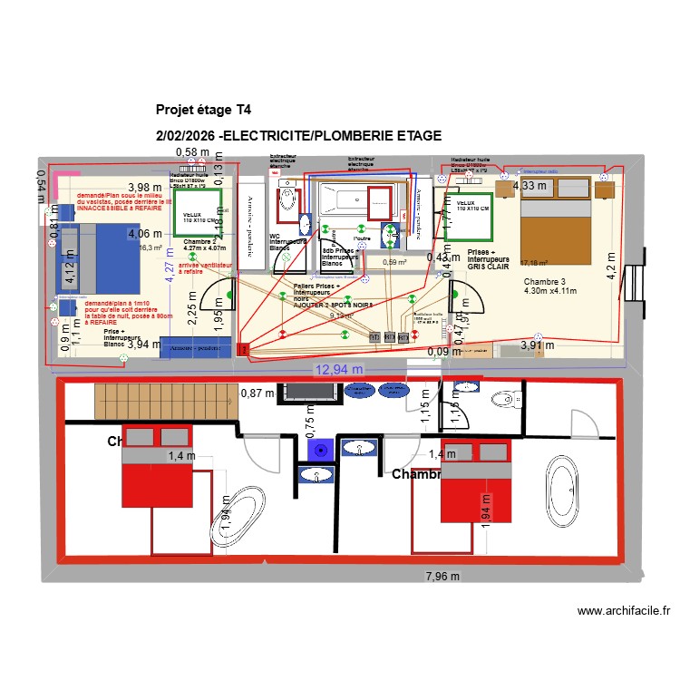 PLAN ARNAUD ETAGE 5 DECEMBRE 2025 electrique2. Plan de 0 pièce et 0 m2