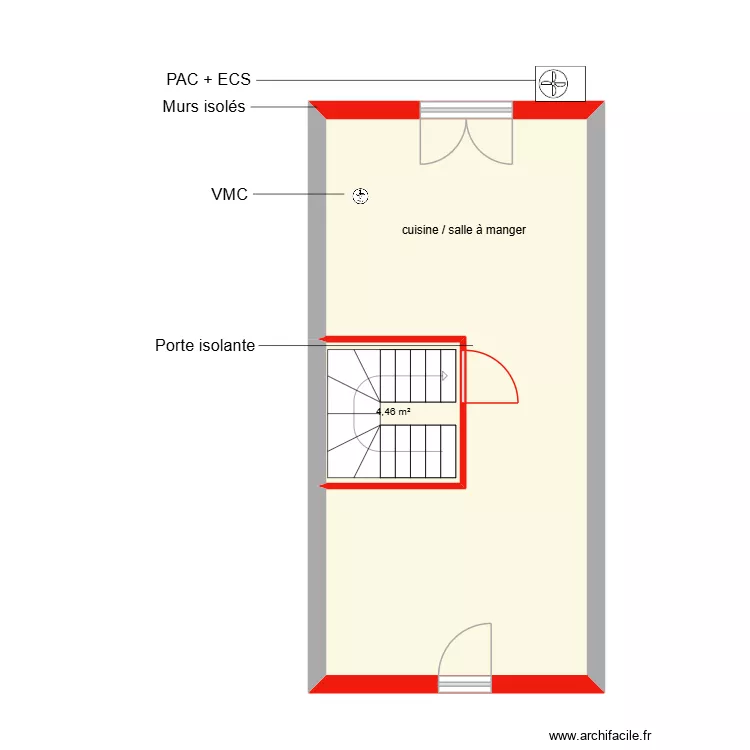 thomasson rdc &eacute;tape 22. Plan de 2  et 33 m²