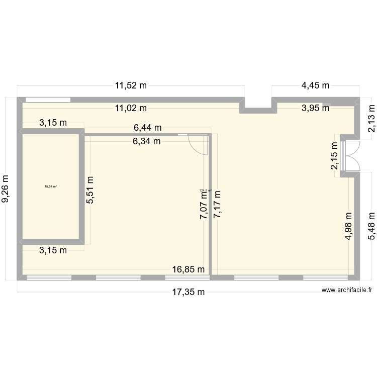 E003RNS. Plan de 2 pièces et 140 m2