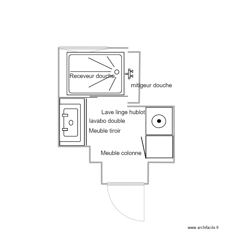 sdb littré. Plan de 0 pièce et 0 m2