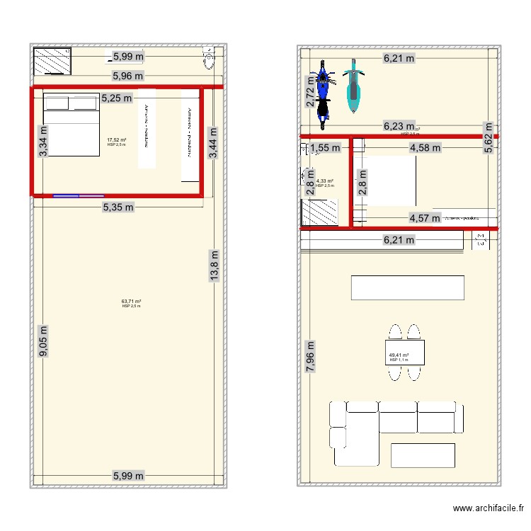 Plan 2. Plan de 5 pièces et 165 m2
