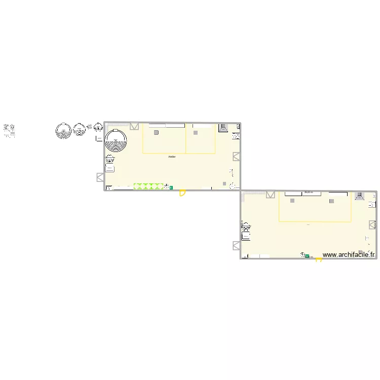 Zone MFG - Detail zone Atelier. Plan de Zone MFG - Detail zone Atelier. Plan de