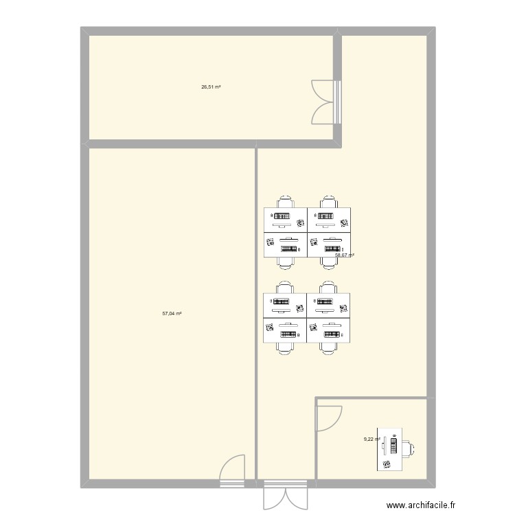 gatm. Plan de 4 pièces et 151 m2