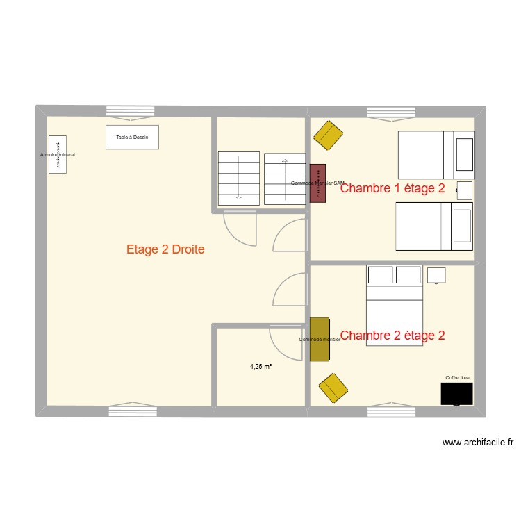 Plan 1 &eacute;tage2. Plan de 0 pièce et 0 m2