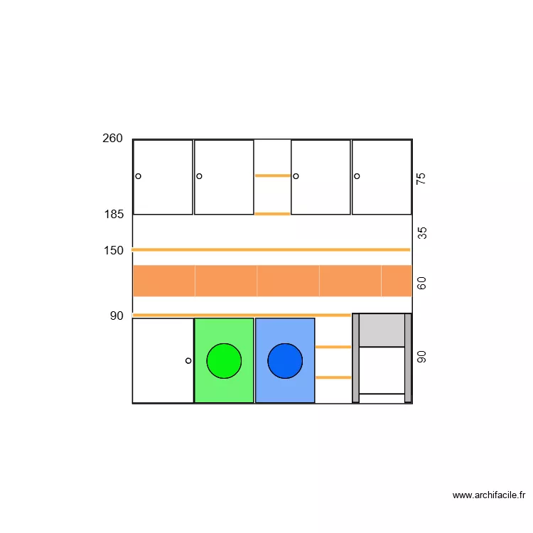 Plan meuble buanderie - 15-06-2025. Plan de 